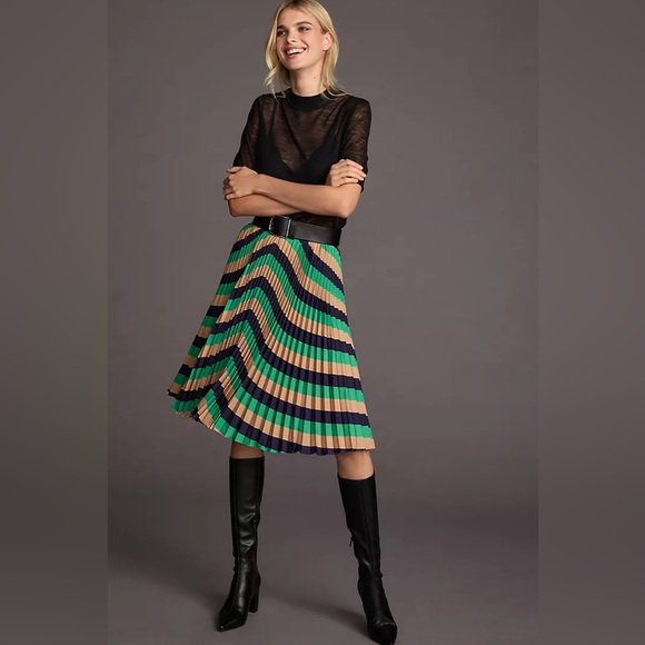 Anthropologie The Valerie Pleated Midi Skirt by Maeve Michelle Armas Edition 6 - Picture 2 of 8